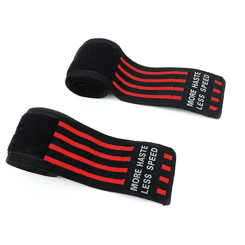Weightlifting strength wristband in nylon with adjustable pressure, shown in orange colour