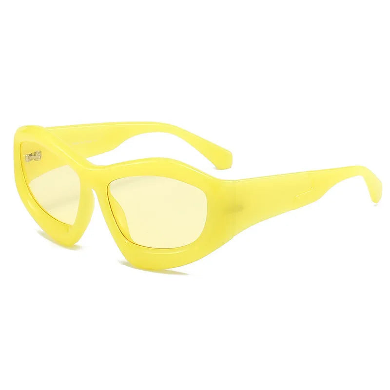 Concave shape bubble lens sunglasses with UV protection in multiple frame colours for outdoor activities