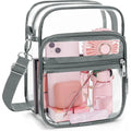 PVC cube style crossbody handbag in multiple colours, shown with adjustable strap.