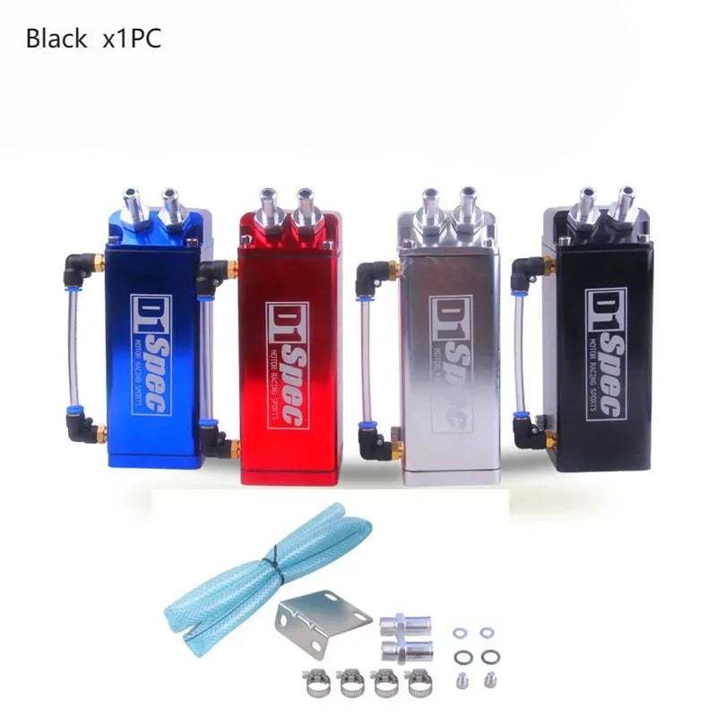 D1 double hole aluminium engine oil catch tank with 15mm fittings in a choice of four colours