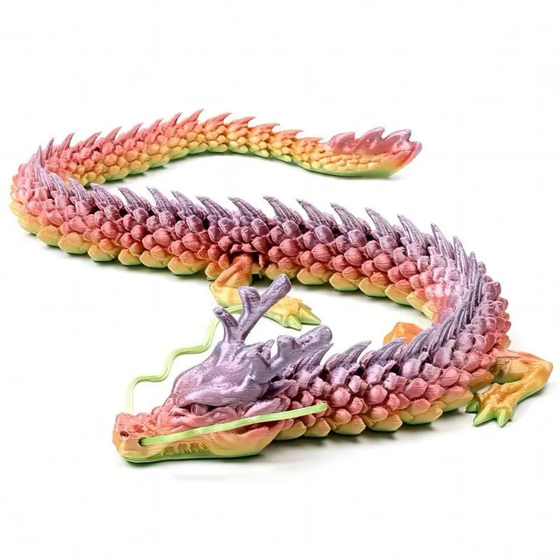 30 cm long 3D printed Chinese dragon car decoration ornament in plastic with hanging attachment