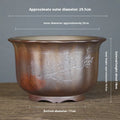 Indoor antique carved purple sand ceramic bonsai pot in classical style