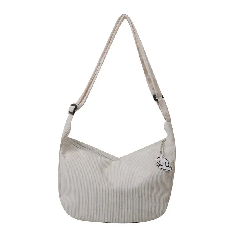 Corduroy dumpling shape single shoulder armpit bag women daily wear plaid pattern eight colours