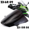 Smoke tinted acrylic motorcycle windscreen for Kawasaki ZX-6R and ZX-10R models