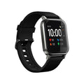 Black waterproof smart bracelet with 1.4 inch HD touch screen on silicone wrist strap
