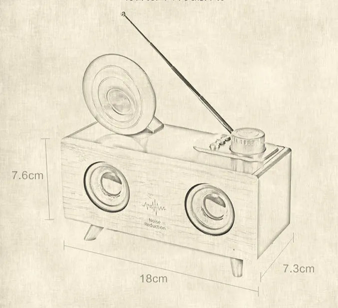 B6 wireless Bluetooth speaker with imitation wood cabinet in dark brown colour, showing front speaker grille and control panel