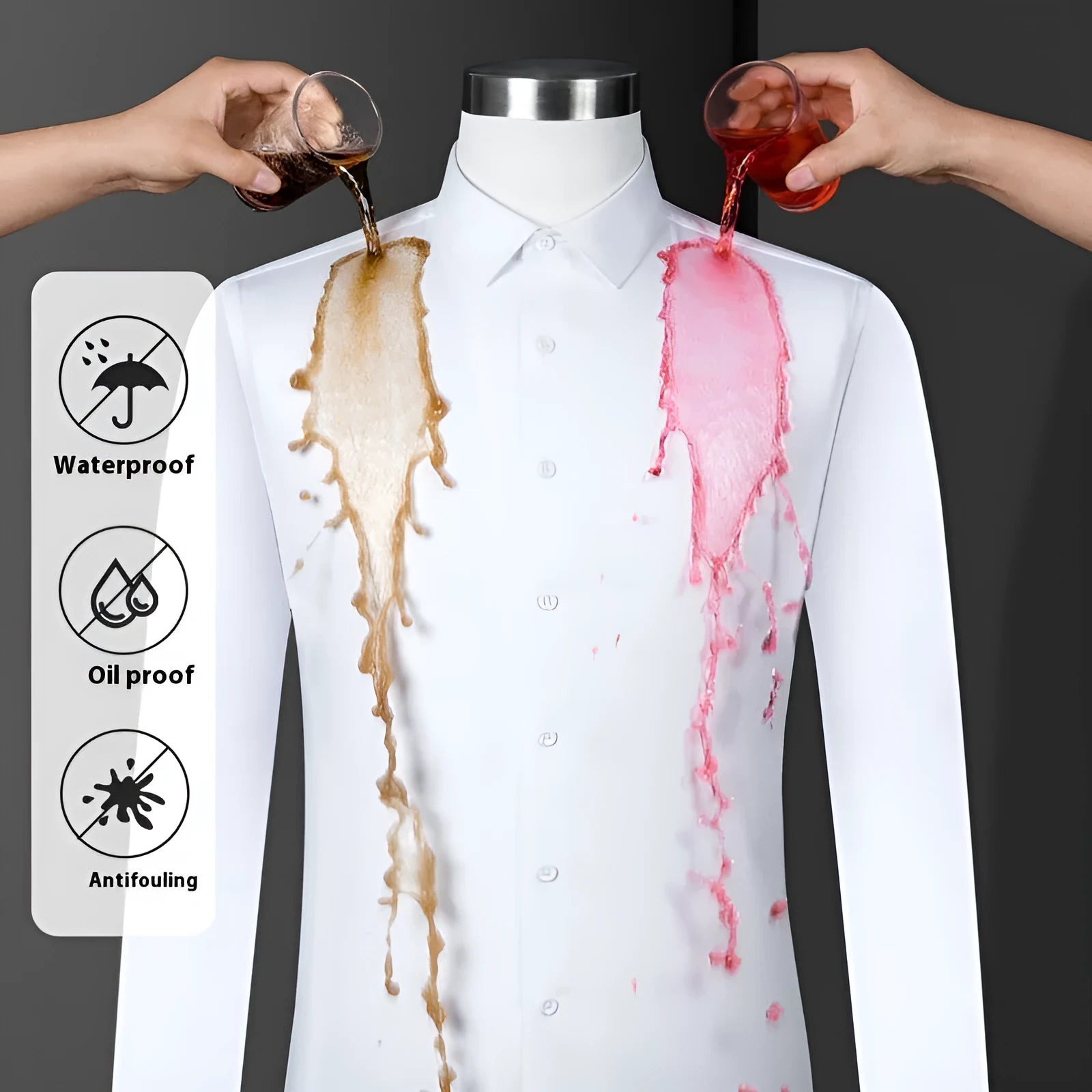 Men's slim fit bamboo fibre short sleeve shirt with square collar in solid colour