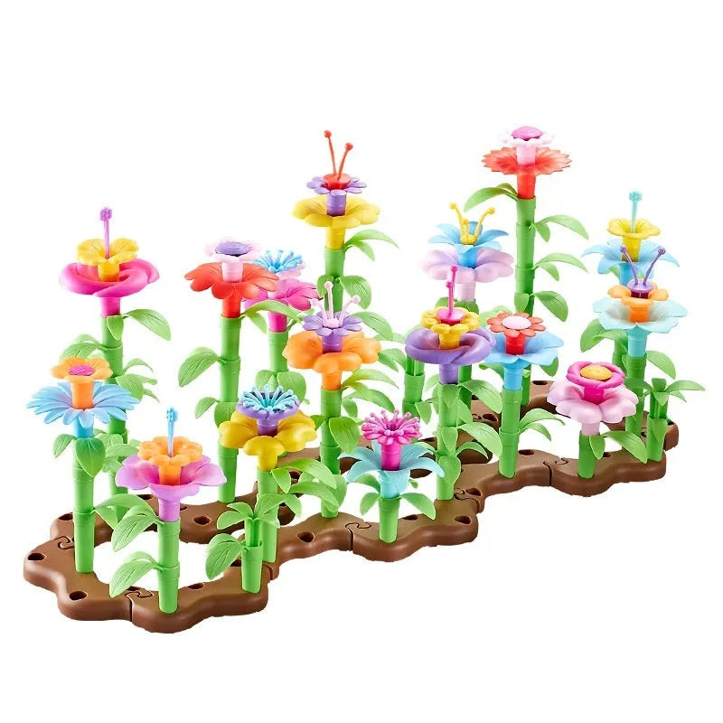Children's changeable garden world splicing building block set in colour box, plastic pieces, 54-171 pieces, ages 4-6