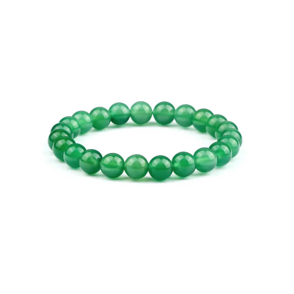 8mm natural stone bead bracelet with geometric shaped agate beads in multiple colour options