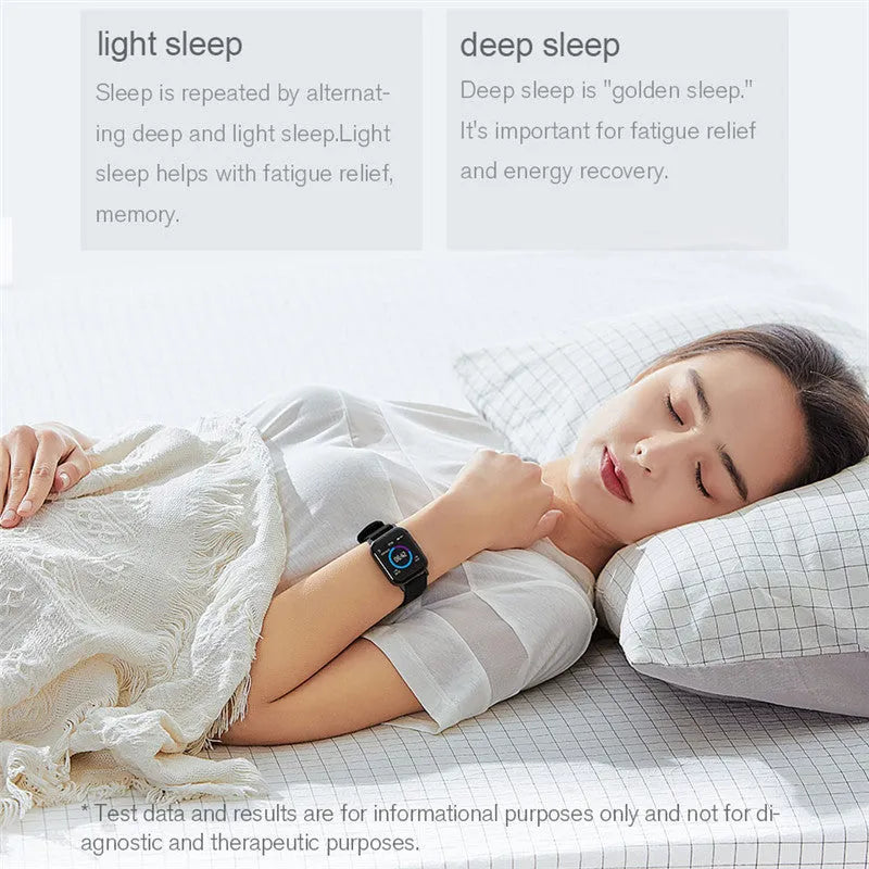 Black waterproof smart bracelet with 1.4 inch HD touch screen on silicone wrist strap