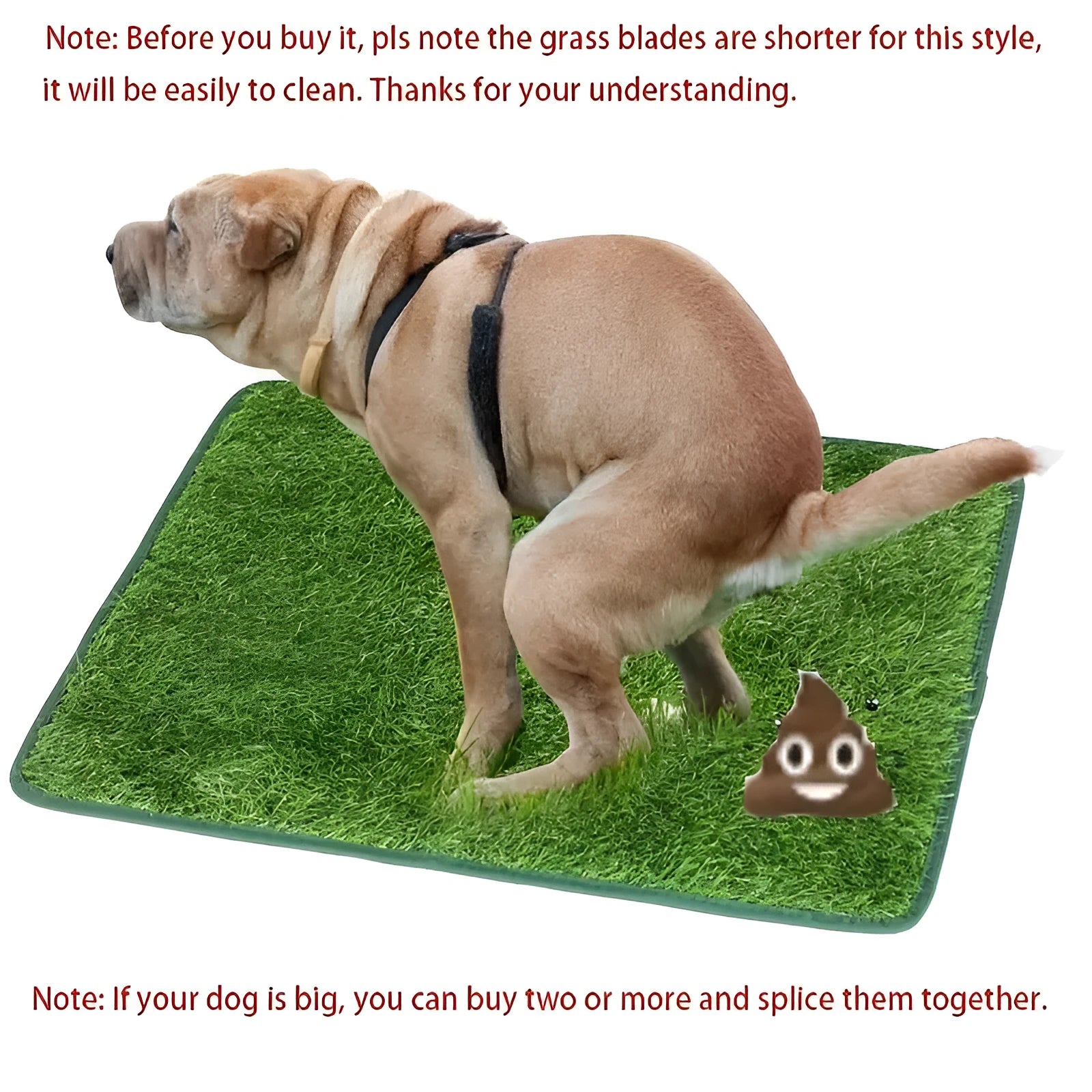 Artificial grass dog toilet training mat with washable surface in three size options
