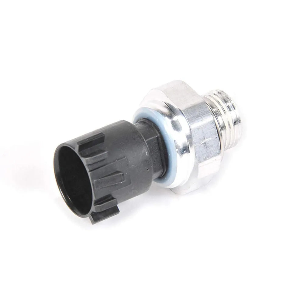 Silver-coloured automobile fuel pressure sensor for engine fuel system monitoring