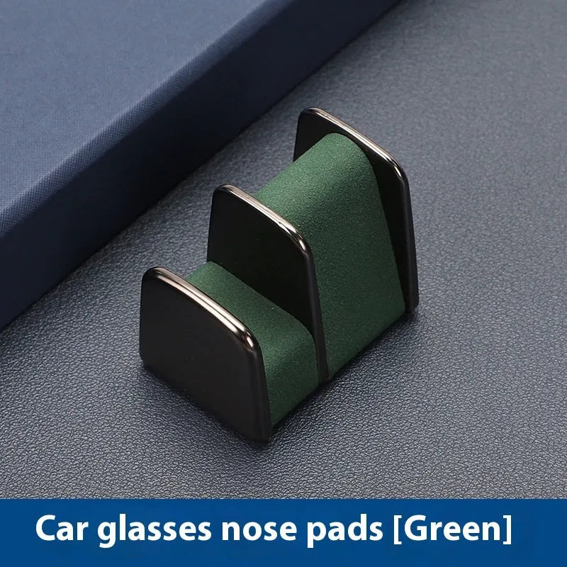 Zinc alloy car dashboard glasses clip holder in four colour options on vehicle dashboard