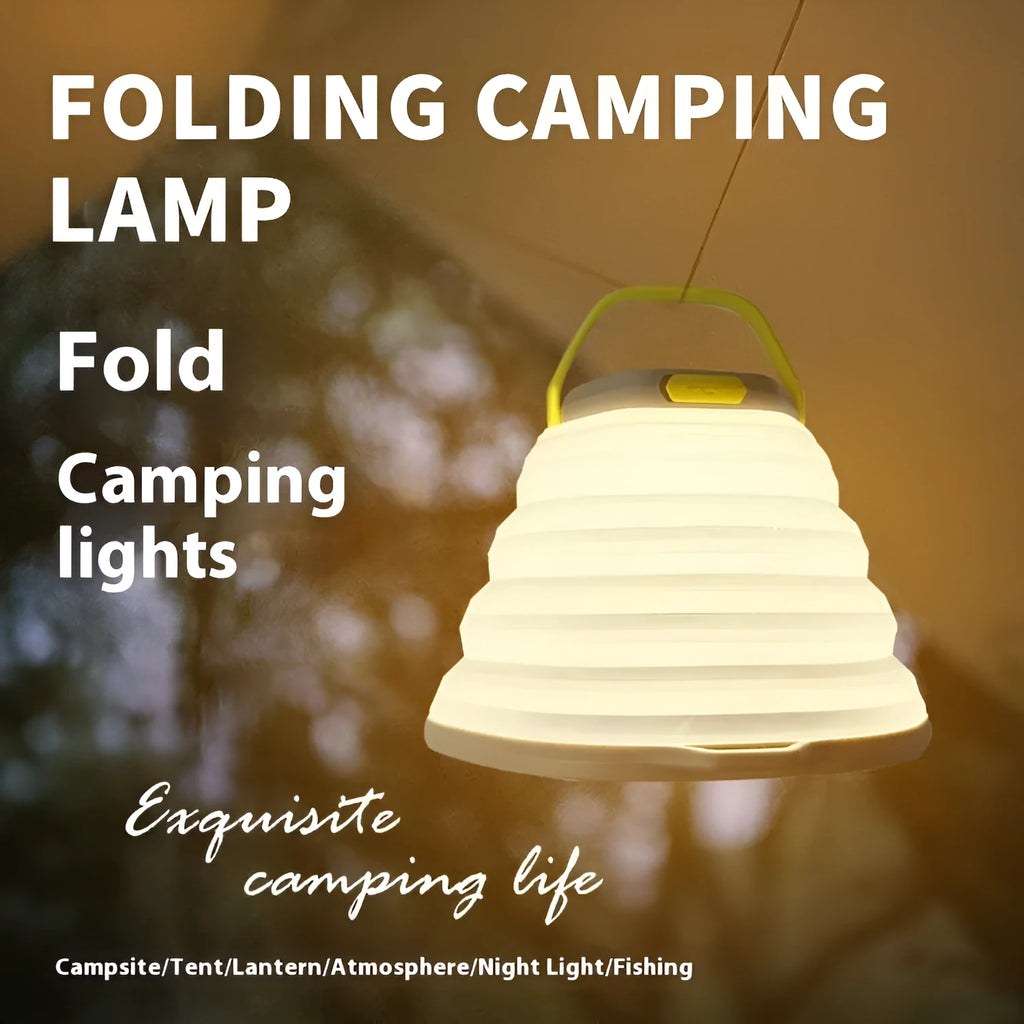 White camping lamp with single-key cycle switch for outdoor lighting