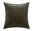 Soft cowhide leather pillow cover in a solid colour, shown in a square shape on a sofa.