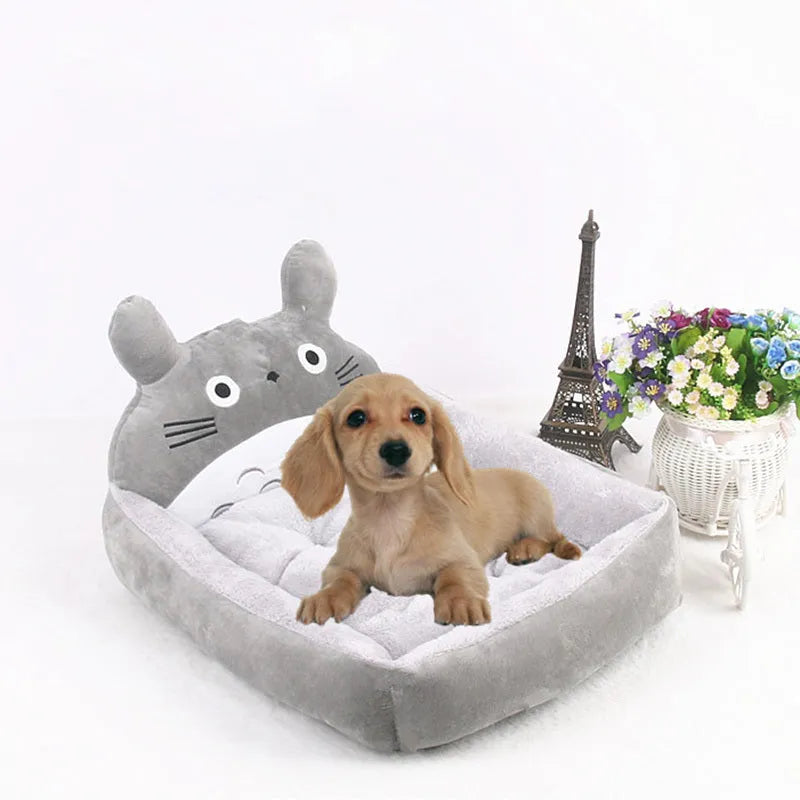 Cartoon pet bed sofa for small dogs and cats with removable washable cover in blue colour