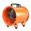 Portable 8-inch axial flow fan with titanium steel construction and 5-metre flexible air duct