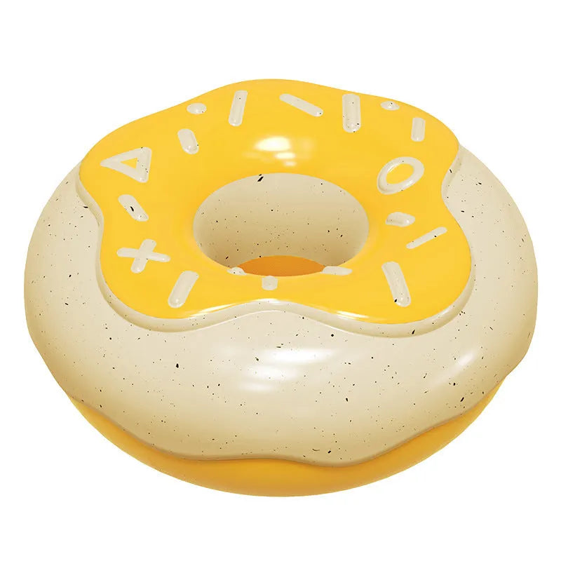 Donut-shaped dog toy for molar teeth cleaning with squeaker in TPR material
