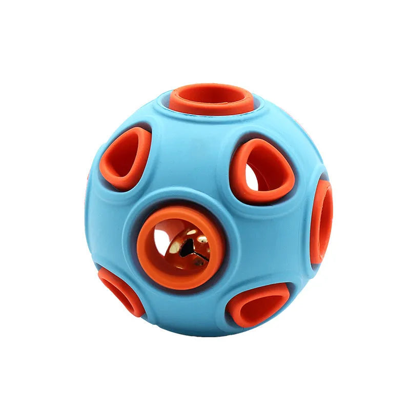 Luminous sounding dog toy ball in rubber with light and sound features, available in multiple colours and sizes for dogs.