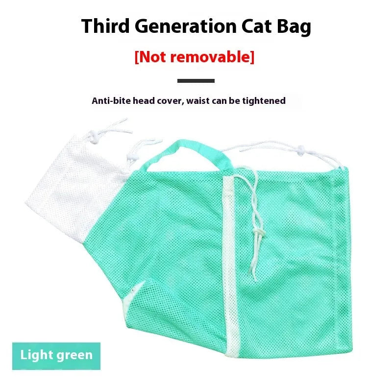 Upgraded 5th generation cat grooming beauty bag for washing and nail trimming in detachable scratch-resistant design.