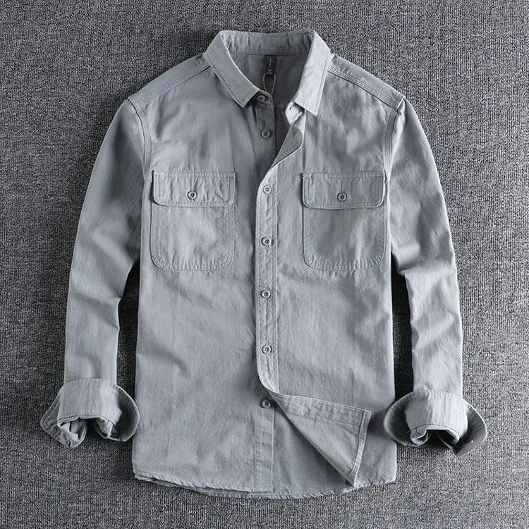 Design Sense men's loose fitting long sleeve cardigan style shirt in polyester fibre