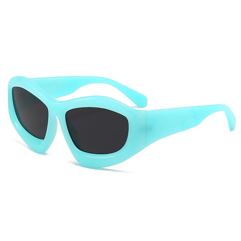 Concave shape bubble lens sunglasses with UV protection in multiple frame colours for outdoor activities