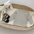 Girls half turtleneck cotton undershirt long sleeve print top black stripes