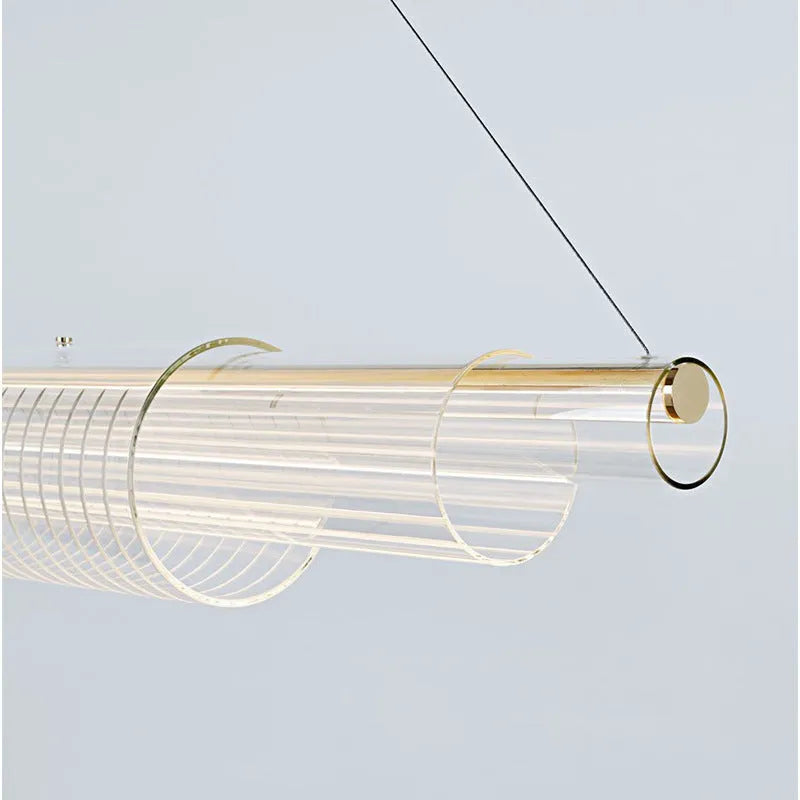 Modern glass pendant lamp with iron body and LED light for restaurant or bar ceilings