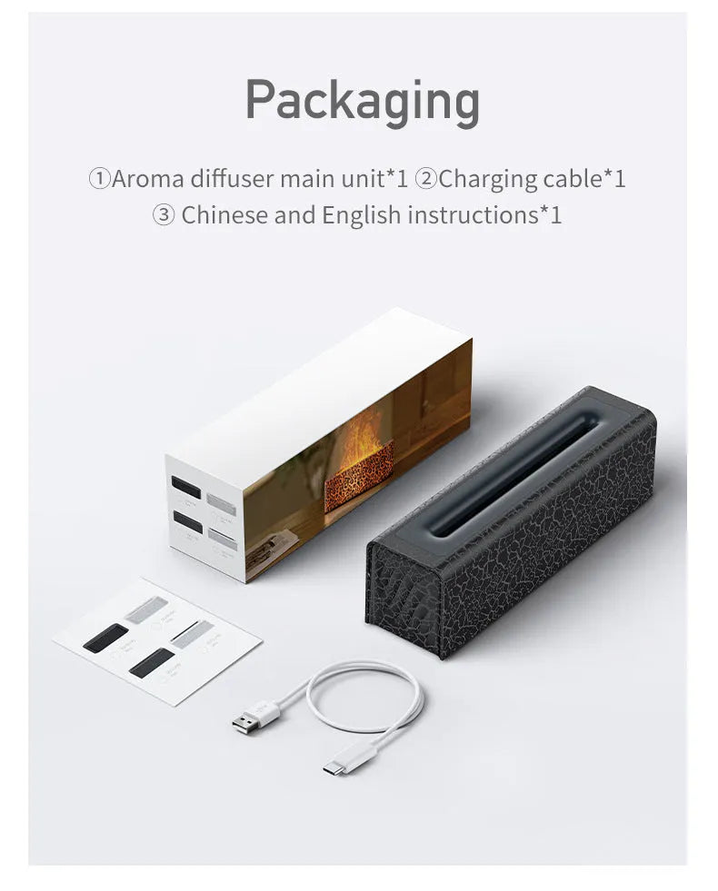 Creative lava style USB plug-in aroma diffuser and humidifier with LED lighting on a desktop