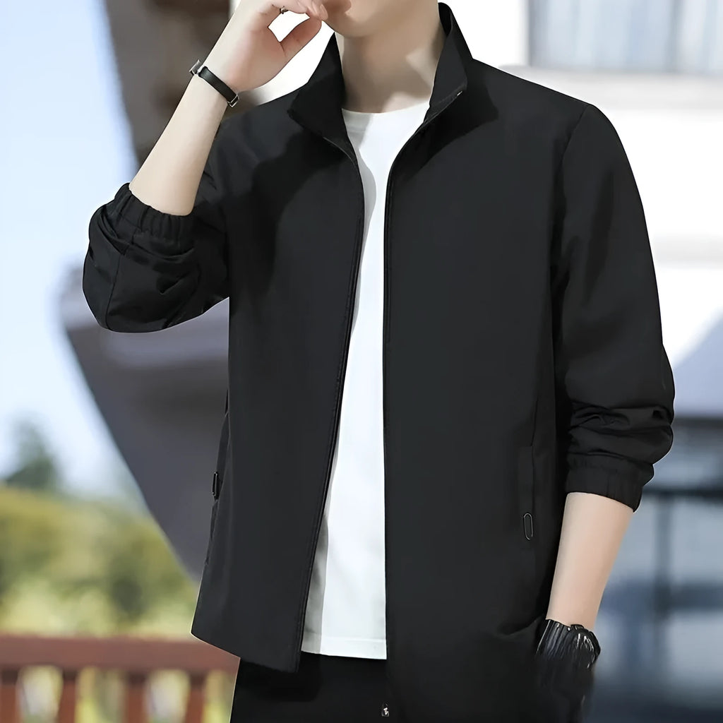 Korean style loose lapel casual jacket for men in polyester blend fabric available in multiple colours