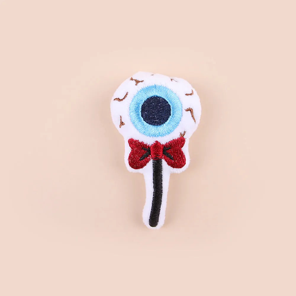 Small cat teaser wand toy with plush candy attachment on 1 metre string
