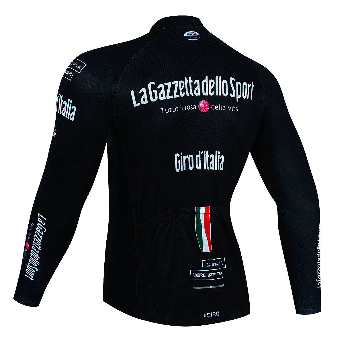 Long sleeve patterned cycling jersey for mountain biking, shown in one of seven available colour options.