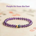 Nine purple lotus bracelet with mixed materials and retro styling for women.