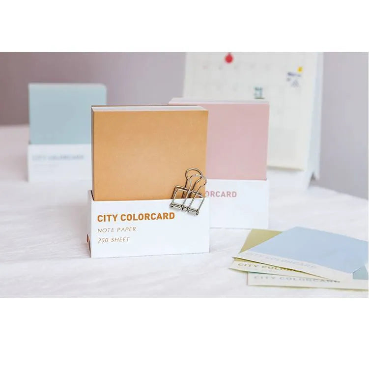 Creative City Colour memo note pad showing one of four designs, sized 75mm by 95mm.