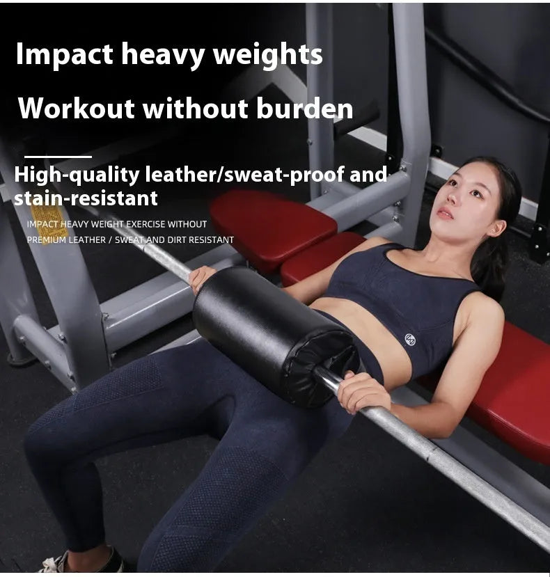 Square barbell protection mat in Cherry Blossom powder colour for waist support during fitness training