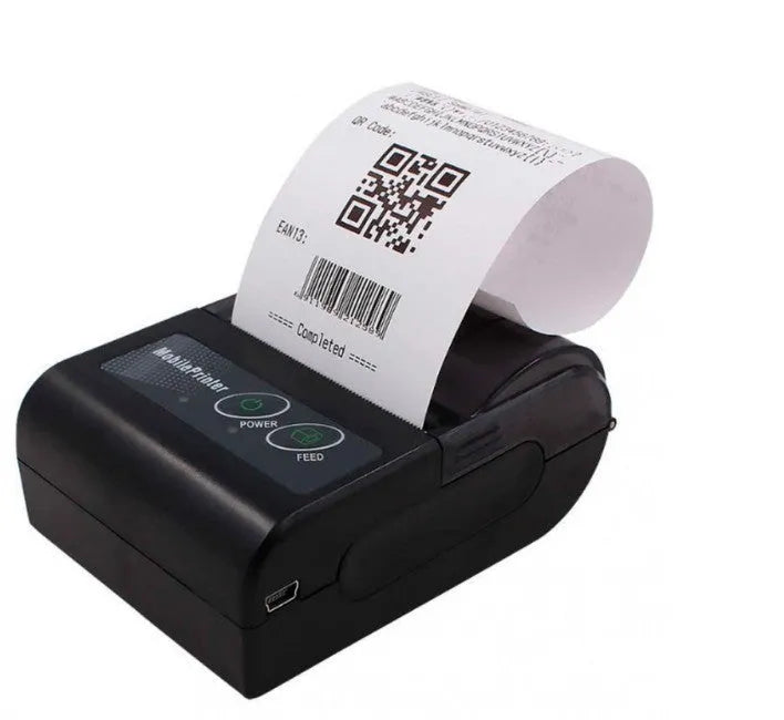 Blue plastic portable Bluetooth thermal printer for convenience store receipt printing