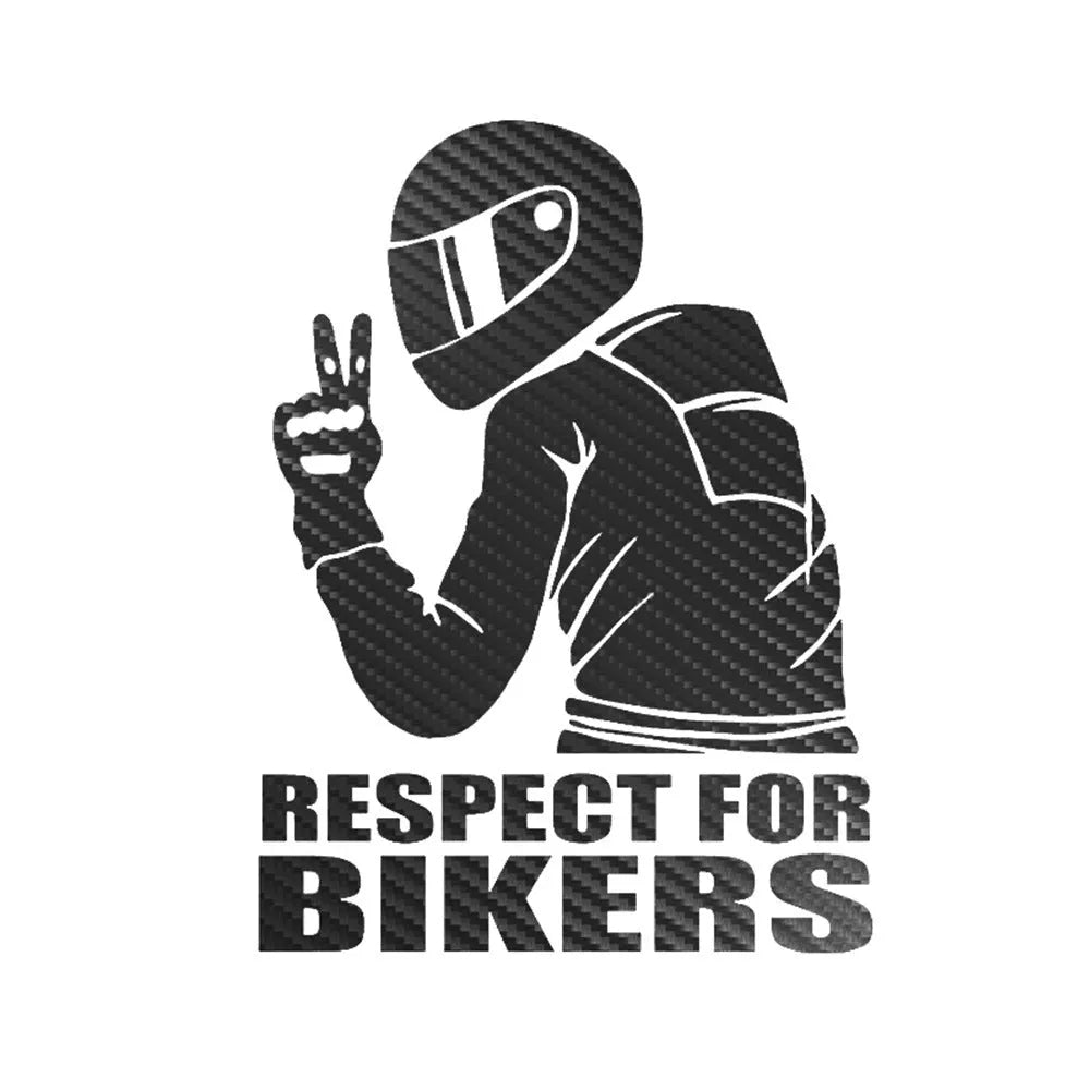 Respect for Bikers motorcycle sticker on pet material with strong adhesive backing