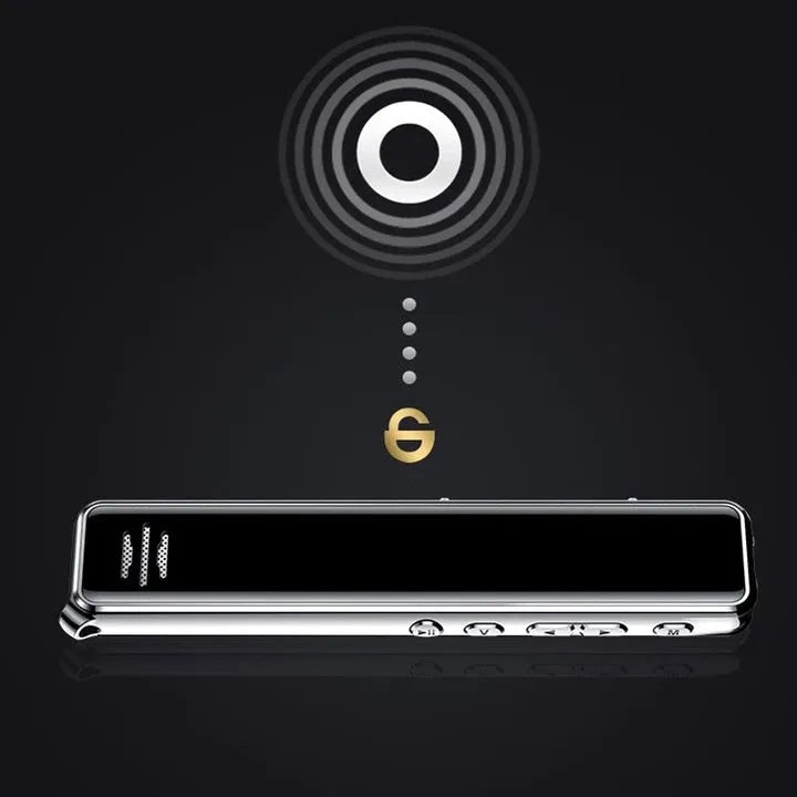 Q22 high definition noise reduction recording pen in black with LCD screen, zinc alloy shell, 108x23x9.8 mm size
