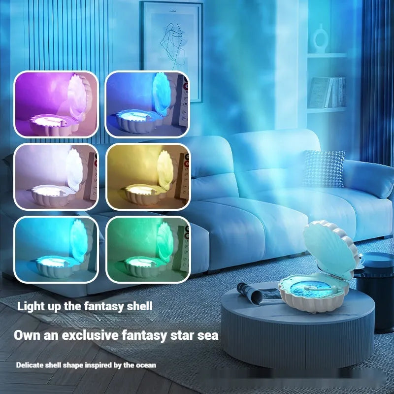 Retro vinyl record player shaped shell lamp with LED lighting in blue colour option