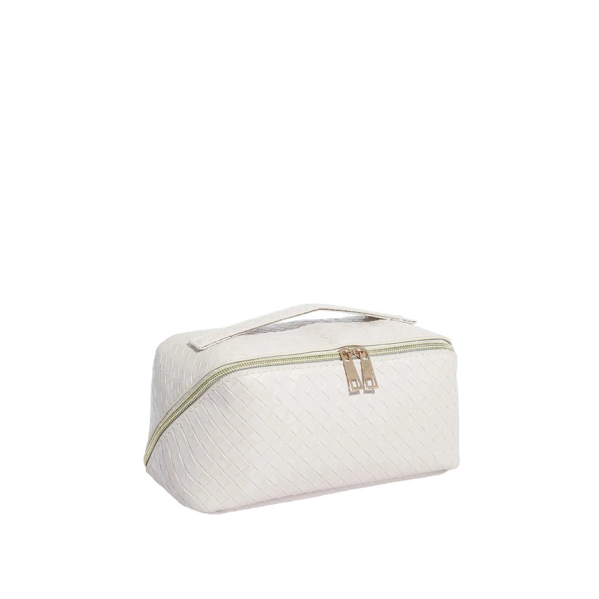 Waterproof large capacity PU storage bag for cosmetics in black, white, pink, green, and purple