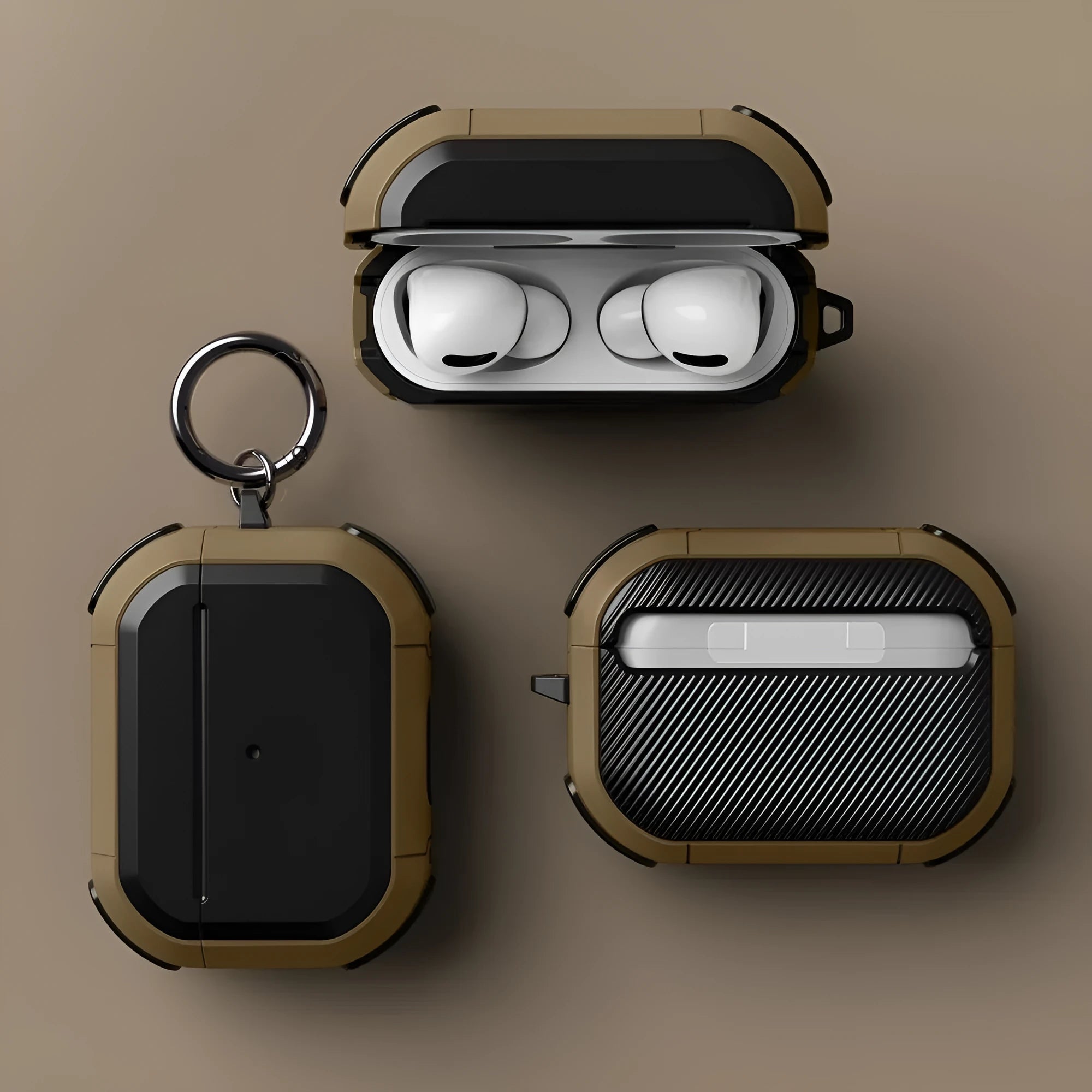 Black TPU and PC plastic protective case for Apple AirPods Pro charging case