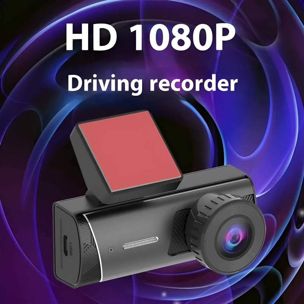 Black wifi connected car dashcam with touch screen and wide angle lens