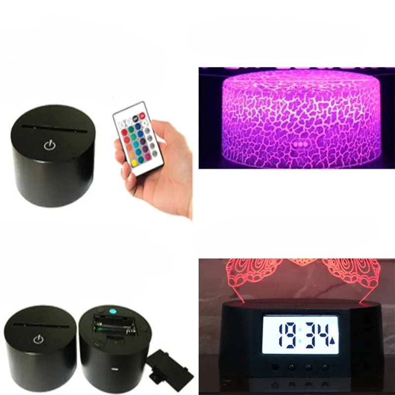 Shark shaped 3D LED table lamp with colourful lighting and touch control base