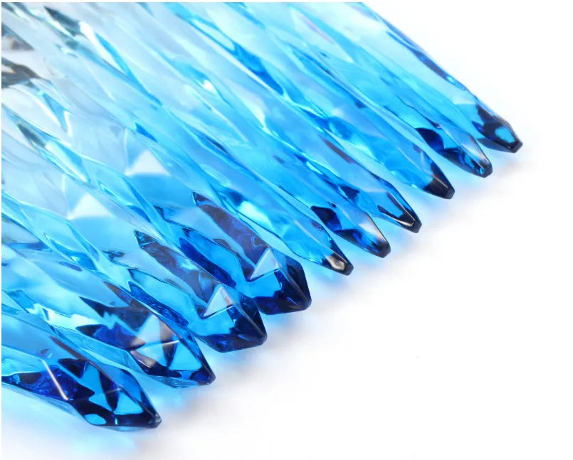 10 crystal-handle foundation brushes with diamond shanks and 4.5cm artificial fibre bristles