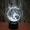 3D crack pattern LED night lamp with touch controls and remote on a black ABS base, displaying blue light.