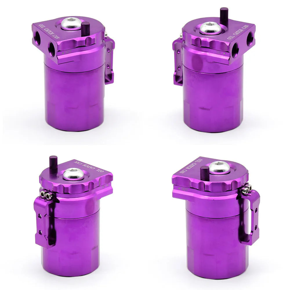 Aluminium alloy car engine oil breathable pot in red, blue, black, and silver colour options.