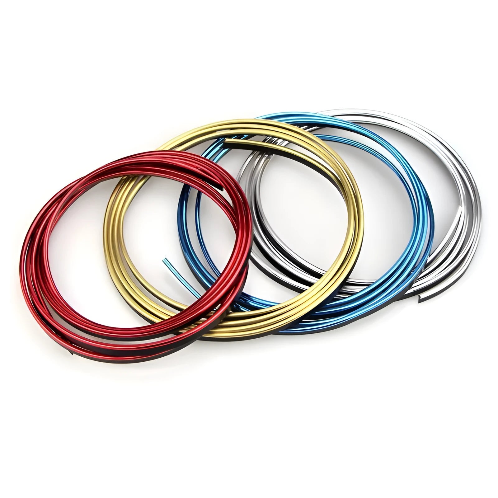Interior gap decoration line for GM central control panel in electroplated silver, 8x3mm PVC anti-collision strip