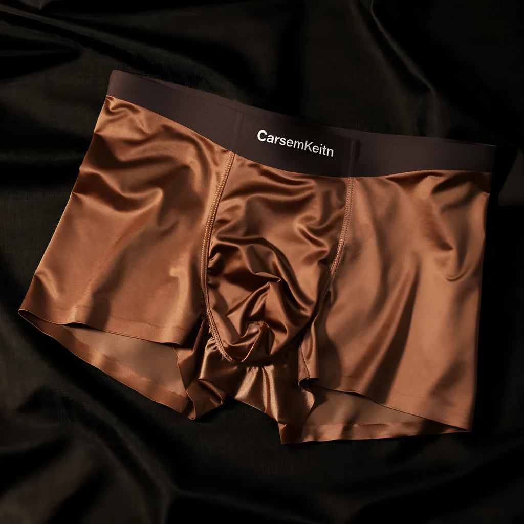 Men's colourblock ice silk seamless underwear shown in a modern colour option.