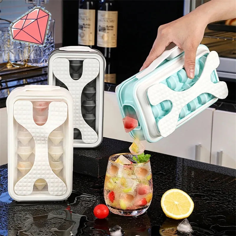 Light grey 2-in-1 silicone ice ball mould and water bottle with lid, showing portable design.