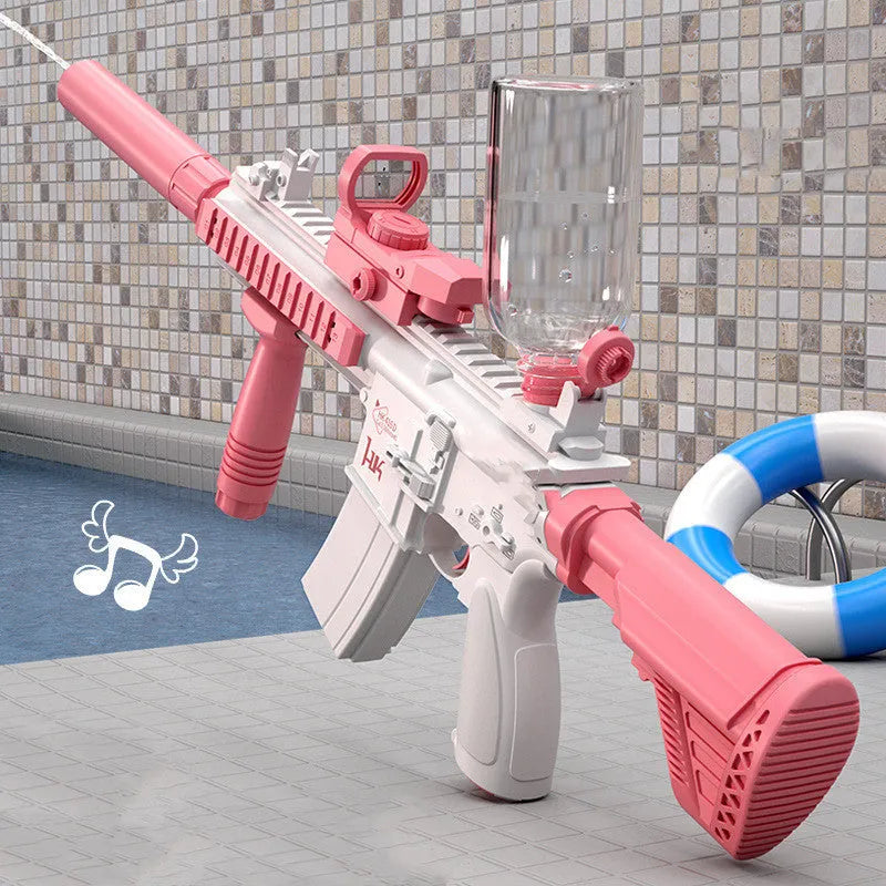Blue automatic electric water gun toy with USB charging for summer outdoor play